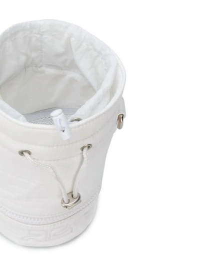 Shop Courrèges Drawstring Bucket Bag In 000 White