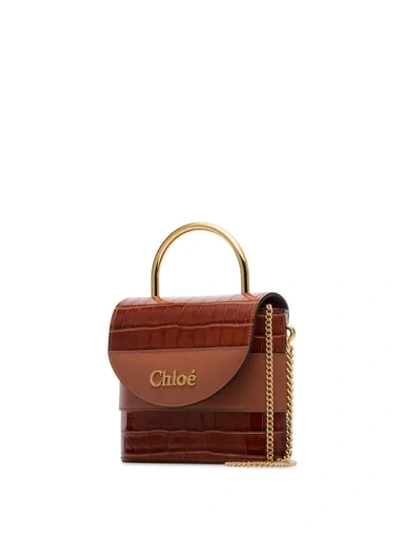 Shop Chloé Small Aby Lock Bag In Brown