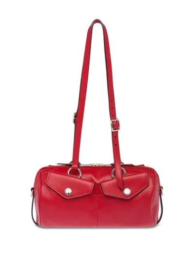 Shop Miu Miu Top-handle Bandoleer Bag In Red