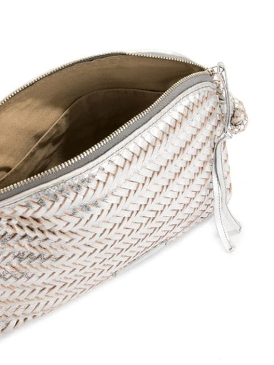 Shop Loeffler Randall Woven Crossbody Bag In Silver