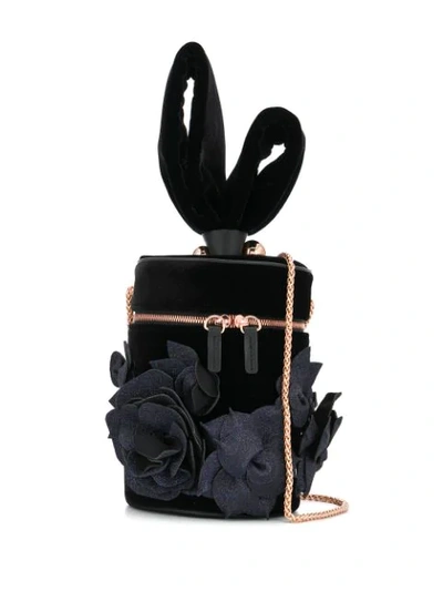 Shop Sophia Webster Flower Shoulder Bag In Black Midnight