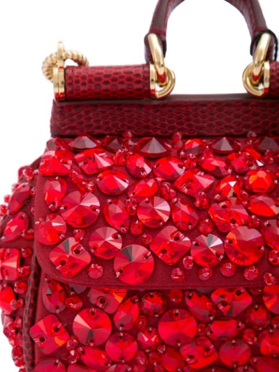 Shop Dolce & Gabbana Micro Sicily Bag In Red