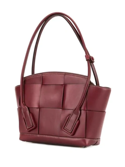 Shop Bottega Veneta Arco 33 Small Leather Tote Bag In Red