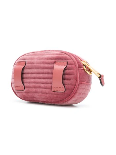 Shop Moschino Quilted Logo Belt Bag - Pink