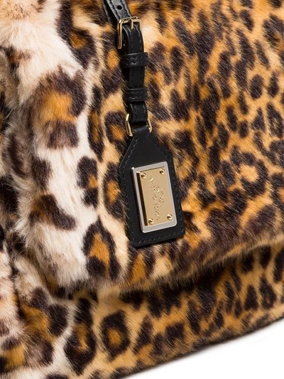 Shop Dolce & Gabbana Leopard Print Sicily Bag - Brown