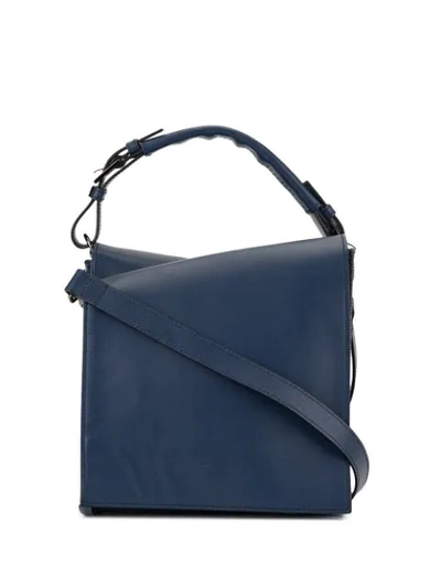 Shop Discord Yohji Yamamoto Double Structured Shoulder Bag In Blue