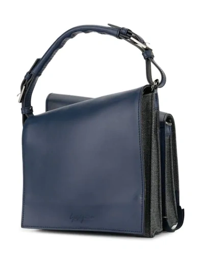 Shop Discord Yohji Yamamoto Double Structured Shoulder Bag In Blue