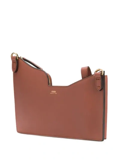 Shop Fendi Three-pockets Mini Bag In Brown
