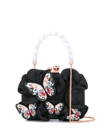 Shop Sophia Webster Vivi Butterfly Clutch Bag In Black
