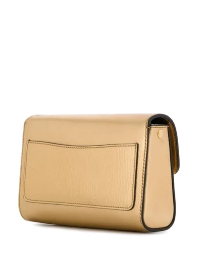 Shop Etro Engraved Logo Crossbody Bag In Gold