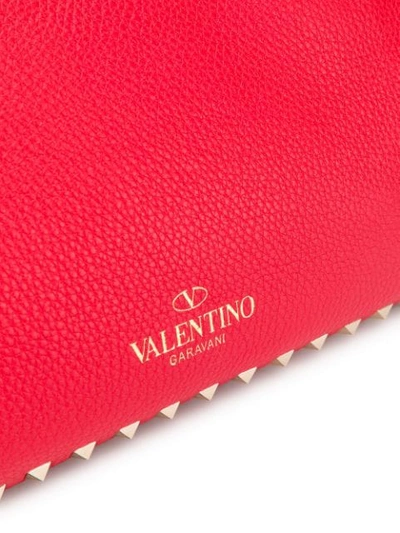 Shop Valentino Garavani Small Rockstud Tote In Red