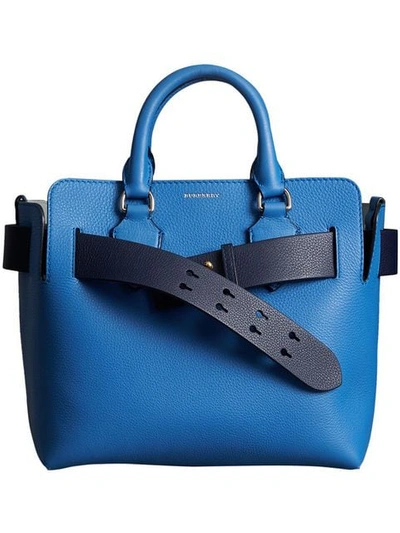 Shop Burberry The Small Leather Belt Bag In Hydrangea Blue
