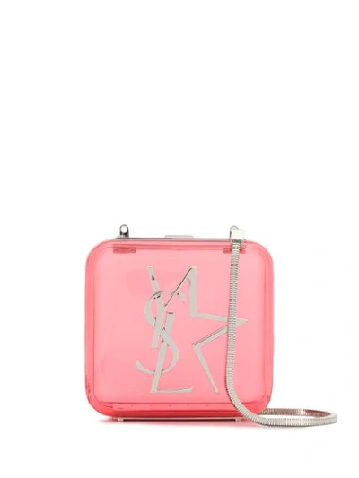 Shop Saint Laurent Transparent Crossbody Bag In Pink