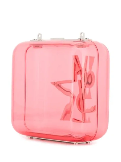Shop Saint Laurent Transparent Crossbody Bag In Pink