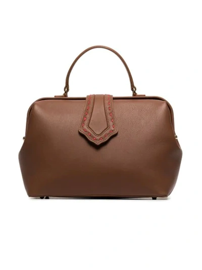 Shop Mehry Mu Brown Jung Leather Tote Bag