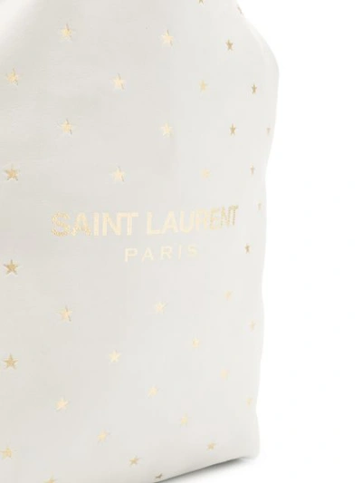 Shop Saint Laurent Cream Star Studded Chain Handle Pouch Bag In Neutrals