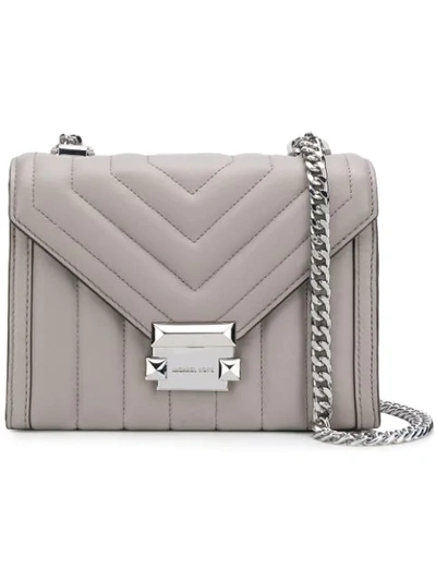 Shop Michael Michael Kors Whitney Small Shoulder Bag In Grey