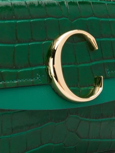 Shop Chloé C Double Shoulder Bag In Green