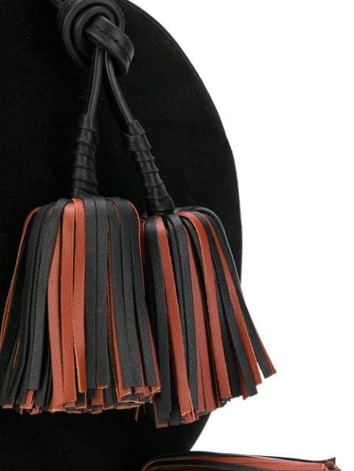Shop Ulla Johnson Tassel Detail Shoulder Bag In Black