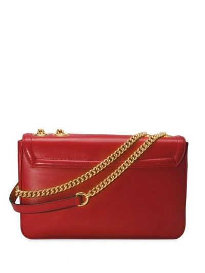 Shop Gucci Rajah Medium Shoulder Bag In Red