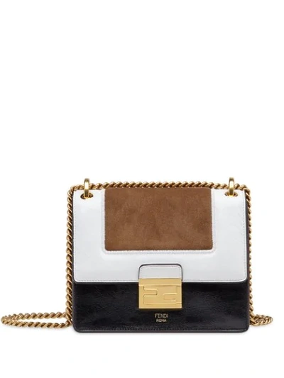 Shop Fendi Small Kan U Shoulder Bag In Black