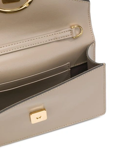 Shop Fendi Fold Over Flap Beltbag - Grey