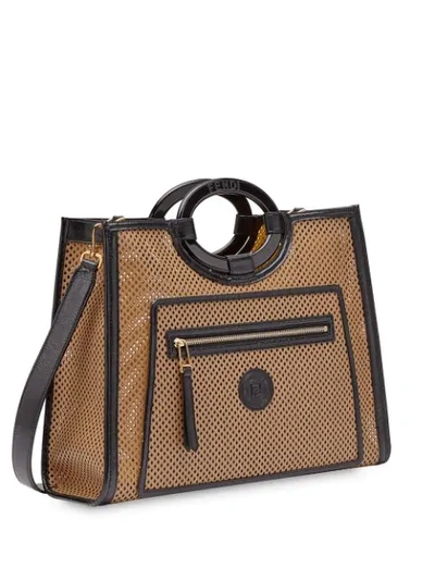 Shop Fendi Runaway Medium Tote In Brown