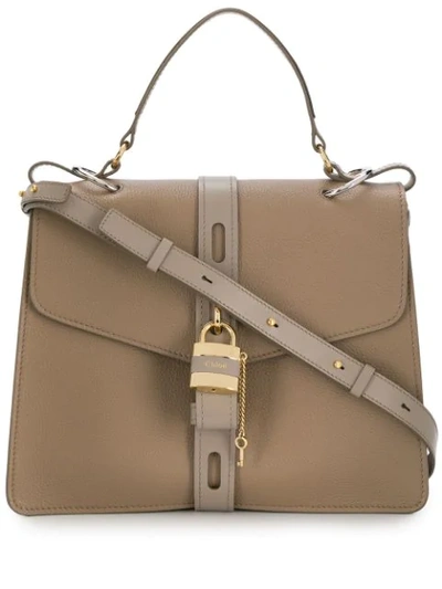 Shop Chloé Large Aby Day Shoulder Bag In Grey