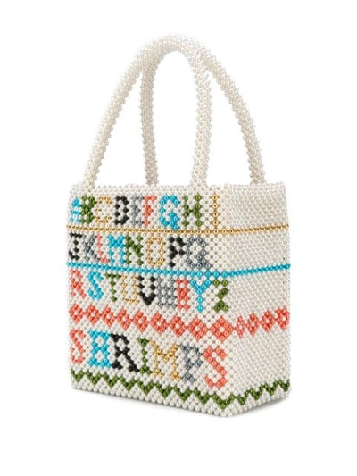 Shop Shrimps Hera Alphabet Tote Bag In White