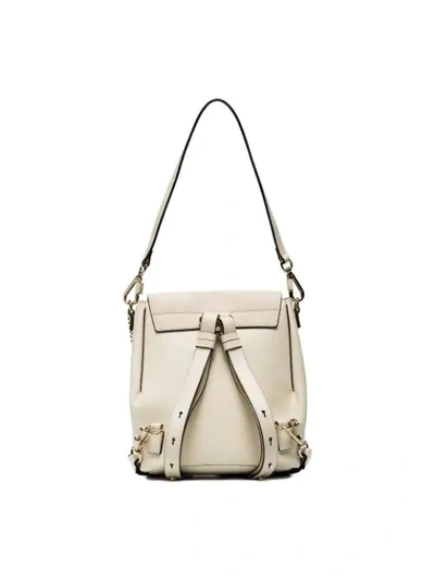 Shop Chloé Off White Faye Medium Leather Backpack