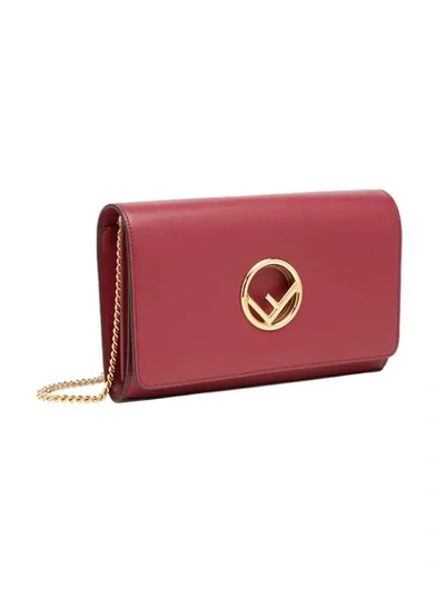 Shop Fendi Kan I F Wallet On Chain Mini Bag In Pink