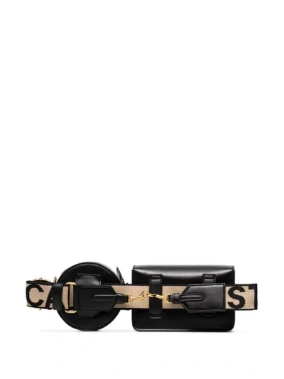 Shop Stella Mccartney Stella Logo Multi-pocket Belt Bag In Black