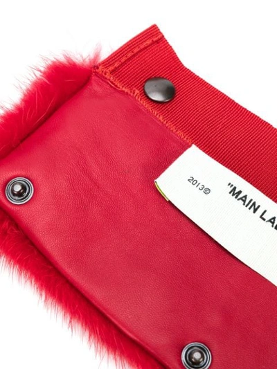 Shop Off-white Fur Bag Strap In 2000 Red No Color
