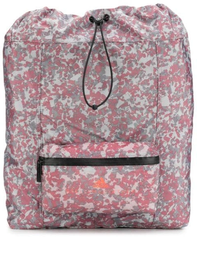 Shop Adidas By Stella Mccartney All-over Print Gym Backpack In Red