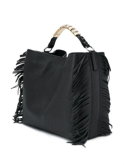 Shop Ermanno Scervino Beuteltasche Mit Fransen In Black