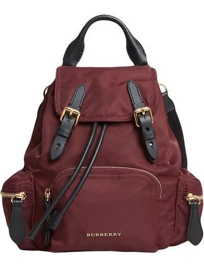 Shop Burberry The Crossbody Rucksack In Nylon And Leather In Pink