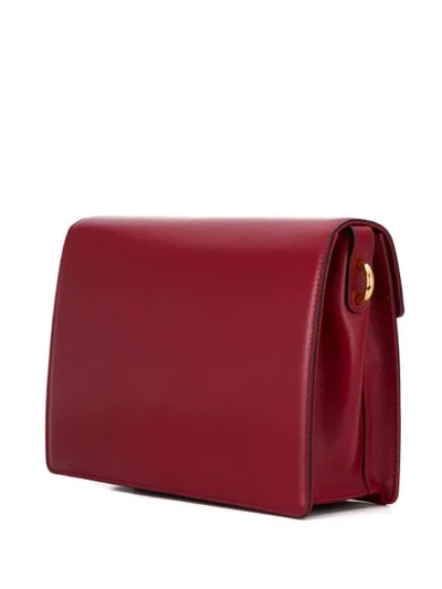 Shop Gucci Logo Plaque Shoulder Bag In Red