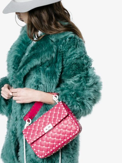 Shop Valentino Pink Free Rockstud Spike Shoulder Bag