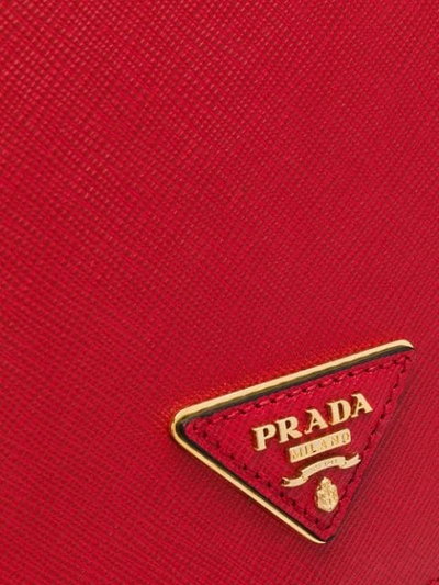Shop Prada Small Logo Plaque Backpack In Red