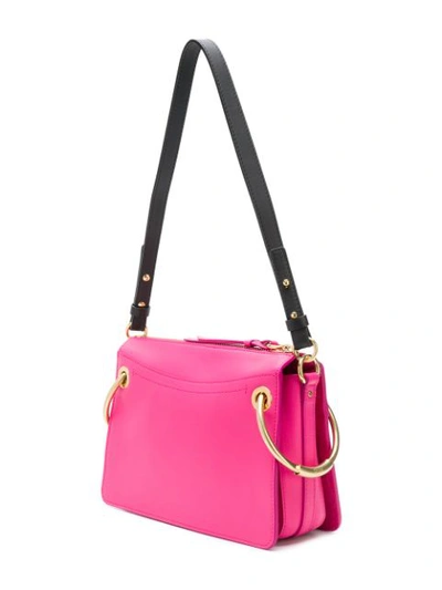 Shop Chloé Top Zipped Shoulder Bag In Pink