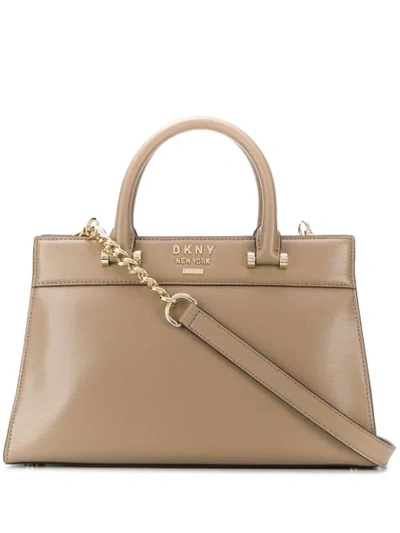 Shop Dkny Shoulder Handbag In Neutrals