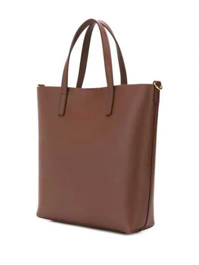 Shop Saint Laurent Logo Tote Bag In Brown