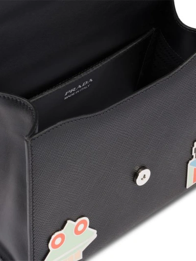 Shop Prada Monochrome Logo Shoulder Bag - Black