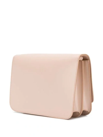 Shop Burberry Medium Leather Tb Shoulder Bag In 粉色