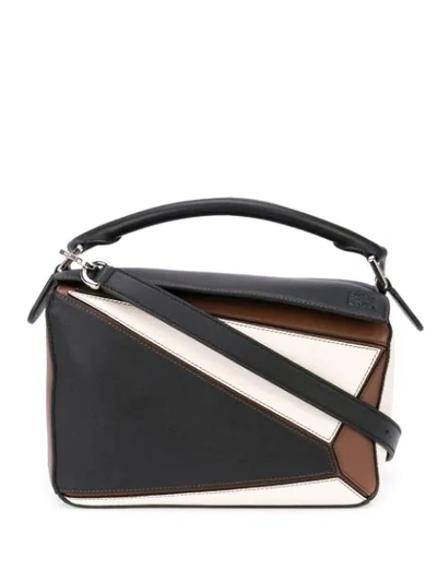 Shop Loewe Puzzle Shoulder Bag In Brown