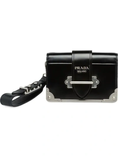 Shop Prada Cahier Clutch Bag In Black