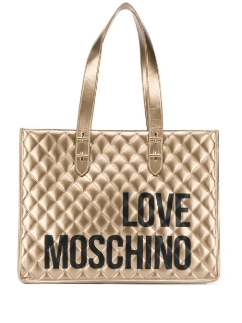 moschino quilted tote bag