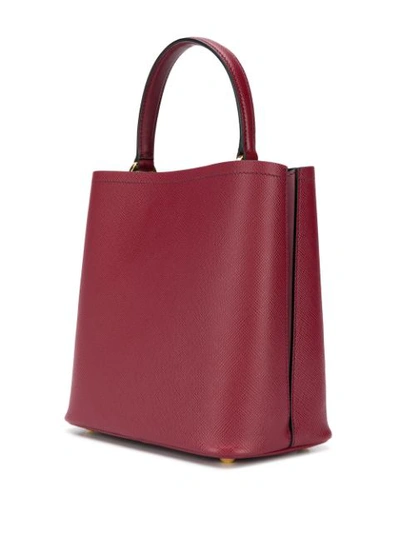 Shop Prada Top Handle Bucket Bag In Red