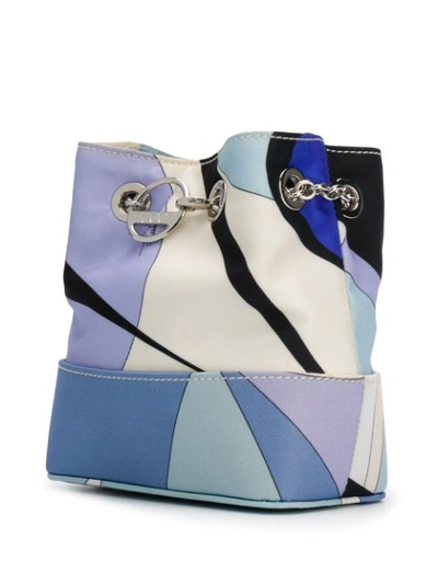 Shop Emilio Pucci Alex Print Mini Bonita Bag In Blue