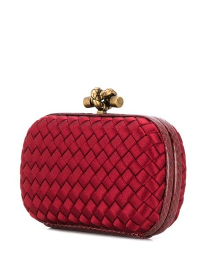 Shop Bottega Veneta Knot Clutch Bag In Red